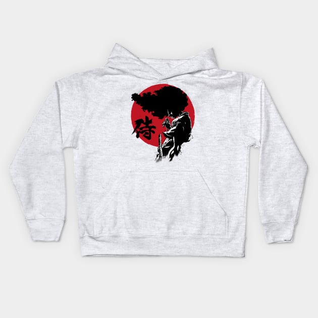 Afro sumi e Kids Hoodie by DrMonekers